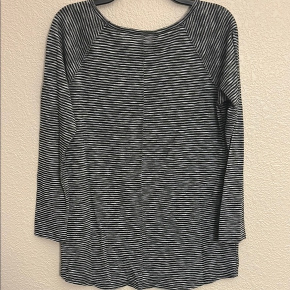 Black and Gray Striped Women's Maternity Top - Picture 5 of 7